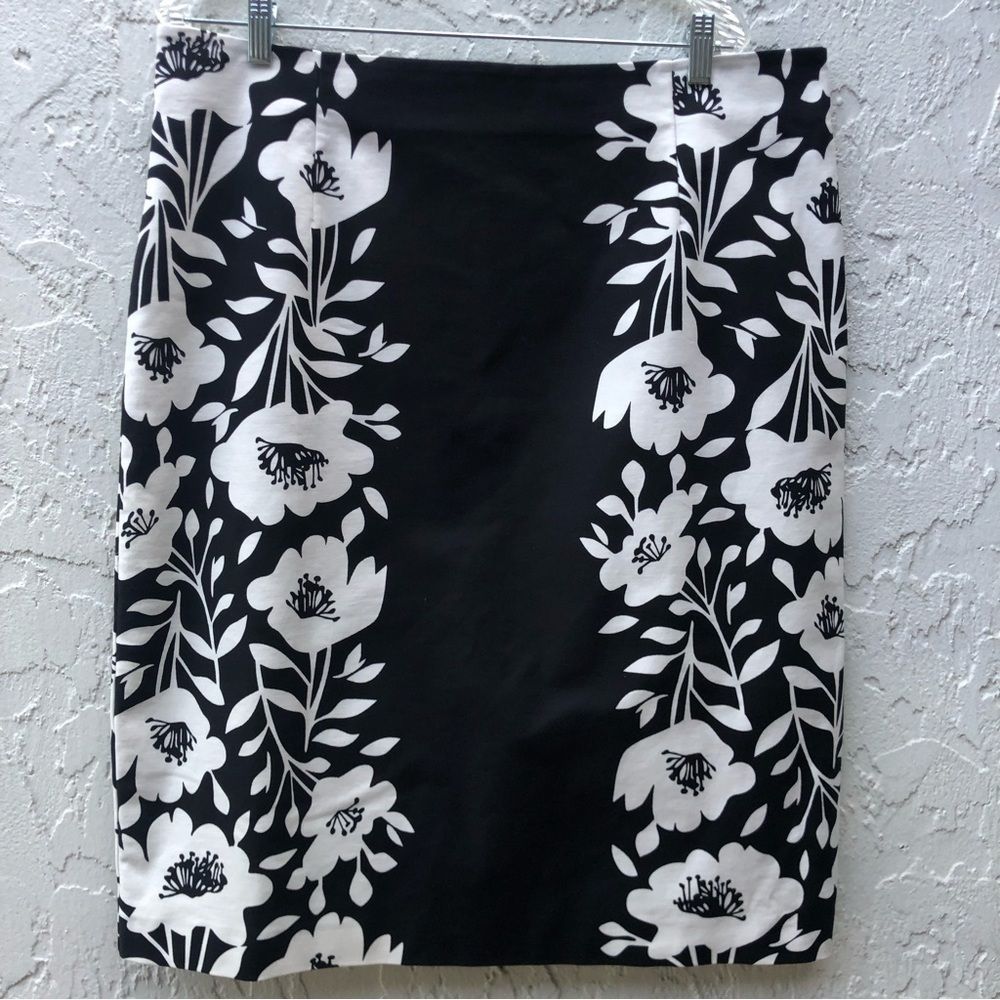 BODEN Floral Pencil Skirt Size 16 Blue White
